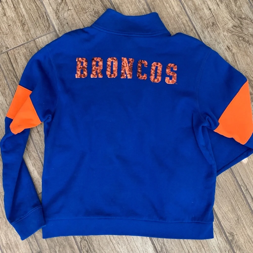 Broncos Half Zip Jacket with Sequin Lettered Back Pink by Victoria Secret size L - Picture 3 of 6